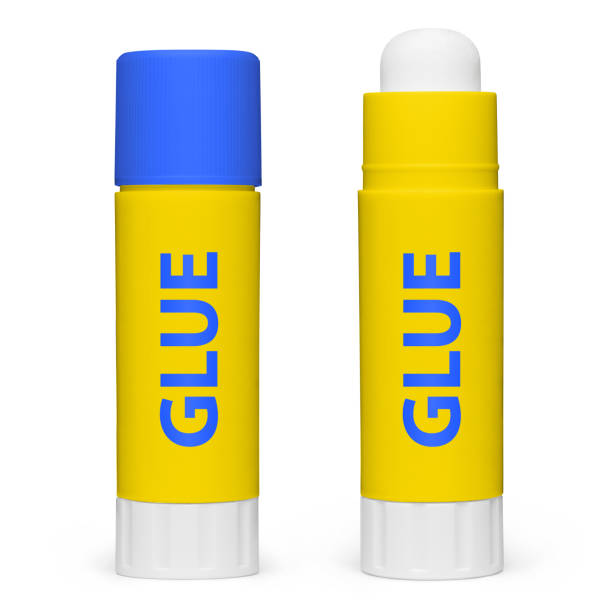 Set of glue sticks on white Set of glue sticks, isolated on white background sticky stock pictures, royalty-free photos & images