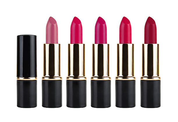 Set of lipstick isolated on white stock photo