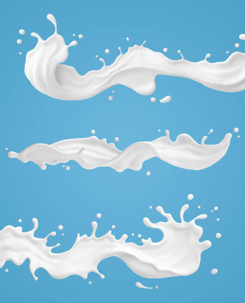 set of Milk ripple splash background element. set of Milk ripple splash background element, 3d rendering. milk stock pictures, royalty-free photos & images