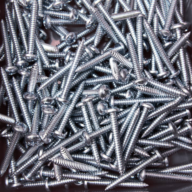 Set of screws in the store stock photo