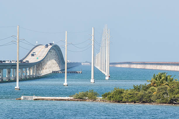Seven Mile Bridge and Pigeon Key Florida stock photo