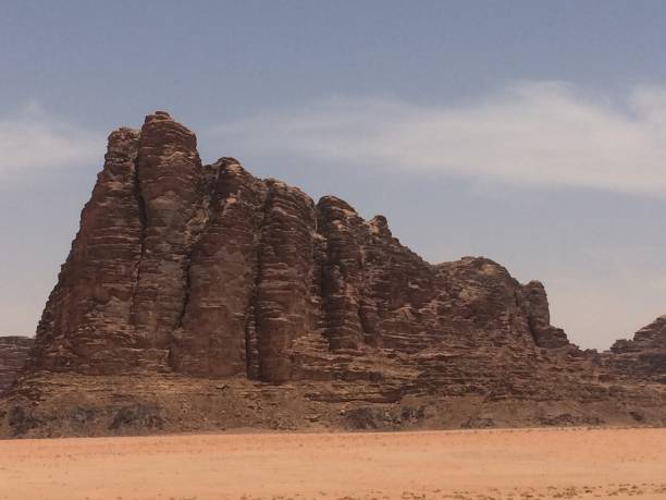 Seven Pillars of Wisdom, Wadi Rum, Jordan stock photo