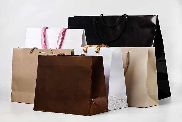 Several shopping bags. stock photo