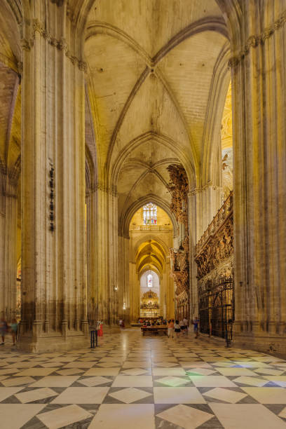 Seville, Andalusia, Spain. Seville Cathedral. Gothic interior Seville, Andalusia / Spain - September 9, 2019: Seville Cathedral. Gothic interior seville cathedral stock pictures, royalty-free photos & images