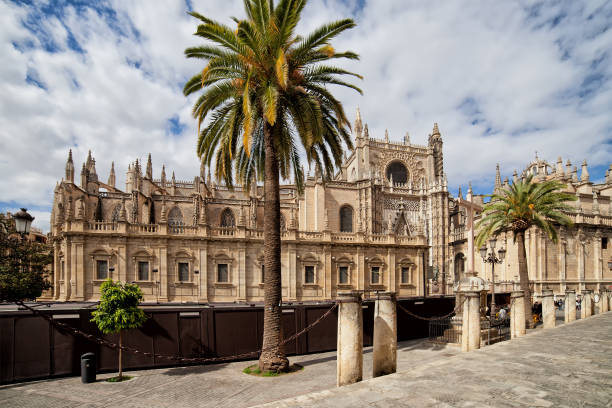 Seville Cathedral in Spain Seville Cathedral (Spanish: Catedral de Santa Maria de la Sede), Gothic style architecture in Spain, Andalusia region. seville cathedral stock pictures, royalty-free photos & images