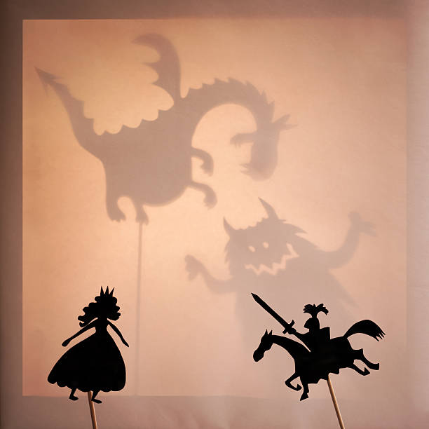 shadow puppets - wajang stockfoto's en -beelden