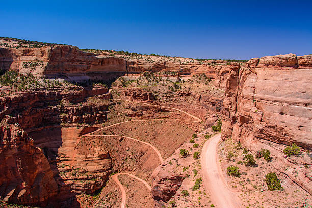 Shafer Trail road in Canyonlands National Park, Utah USA stock photo