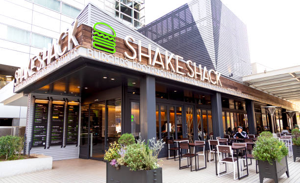 Shake Shack Minato, Tokyo, Japan-April 20, 2019: Shake Shack: Shop of Shake Shack in Roppongi chain store stock pictures, royalty-free photos & images