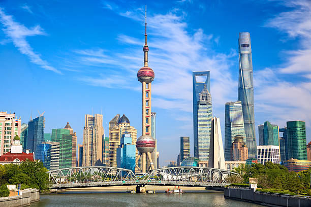 Shanghai Shanghai skyline with historical Waibaidu bridge, China shanghai stock pictures, royalty-free photos & images