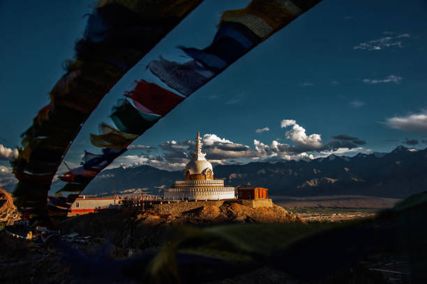 Shanti stupa, Ladakh. Evening scene of ladakh. leh district stock pictures, royalty-free photos & images