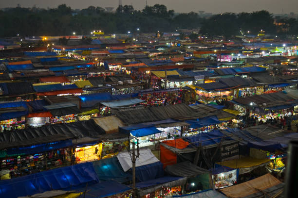 shantiniketan Bolpur India Annual fair in evening stock photo