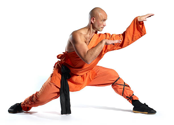 Shaolin warrior monk stock photo