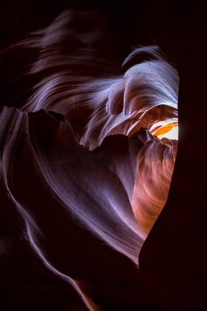 Shaped like a heart: Water erosion channels in Antelope Canyon stock photo