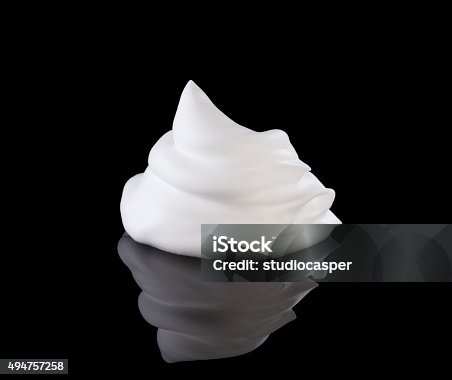 istock Shaving cream on black 494757258