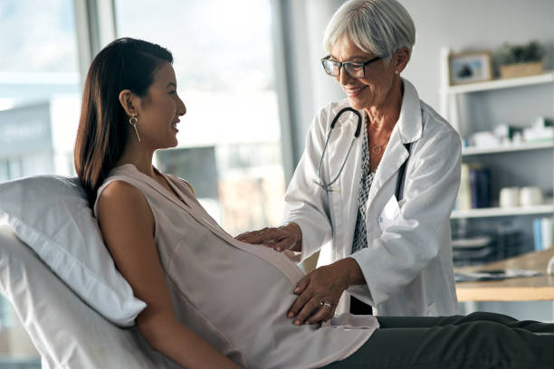 She makes sure that I have the healthiest pregnancy possible Cropped shot of a pregnant woman having a consultation with a female doctor obstetrician photos stock pictures, royalty-free photos & images