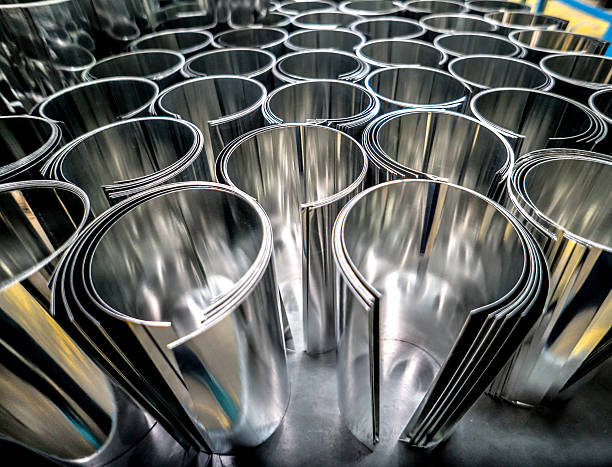 Sheets of metal at a factory Sheets of metal at a factory to be used to manufacture cans alloy stock pictures, royalty-free photos & images