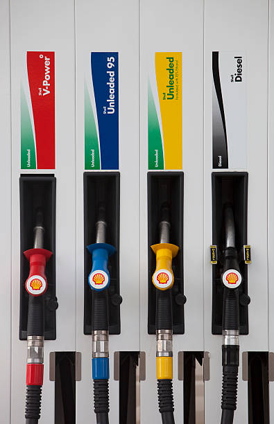 Shell Petrol Pumps stock photo