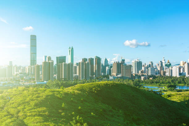 Shenzhen Skyscraper, China, East Asia stock photo