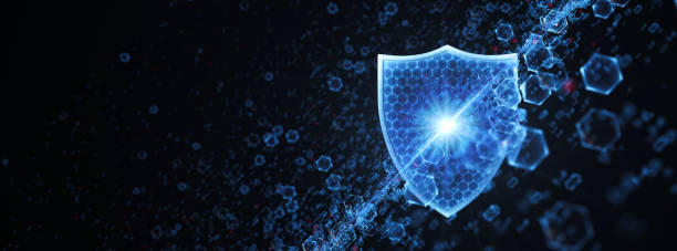 Shield Information Concept Big data. Security Concept. 3D render shielding stock pictures, royalty-free photos & images