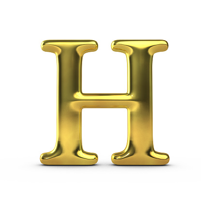Shiny Gold Capital Letter H Stock Photo - Download Image Now - iStock