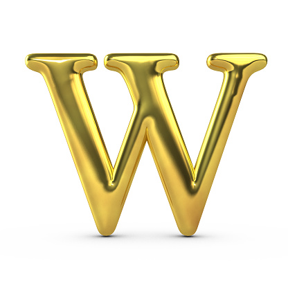 Shiny Gold Capital Letter W Stock Photo - Download Image Now - iStock