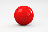 istock A shiny red ball with shadow on a white background 172290409