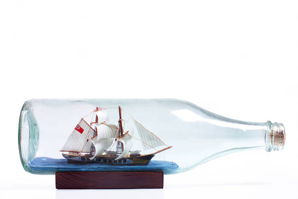 ship in a bottle stock photo