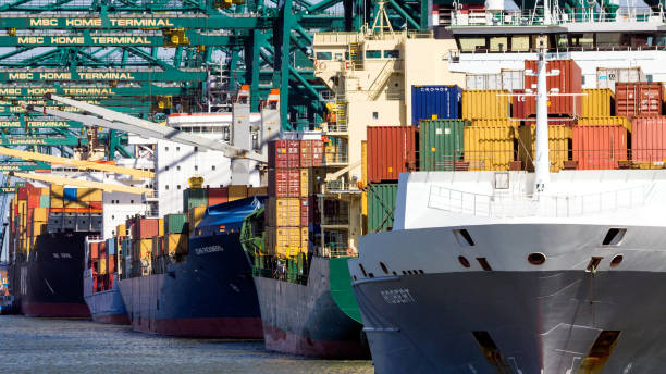 Shipping port stock photo