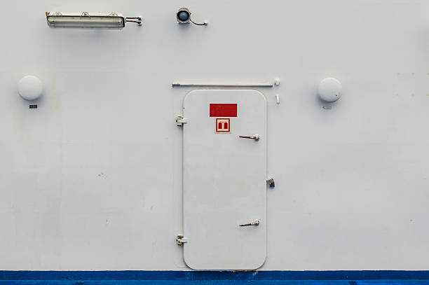Ships watertight door stock photo