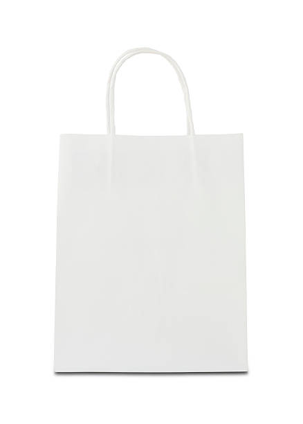 ショッピングバッグ - 紙袋　白 ストックフォトと画像