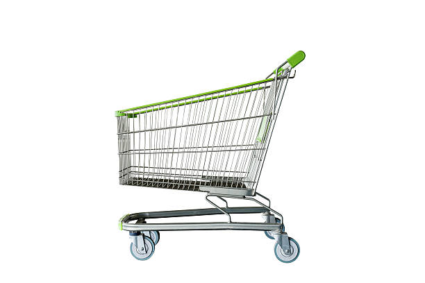 Shopping Cart Isolated On White. stock photo