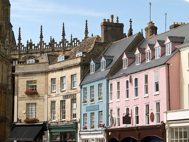 Shopping street in the centre of Cirencester, stock photo