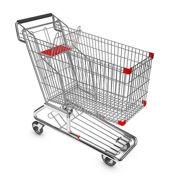 shopping trolley stock photo