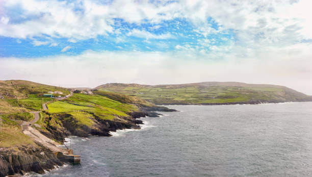 Shore, a road and a ferry pier to the Dursey Island stock photo