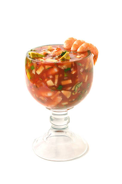 Shrimp cocktail Large shrimp cocktail isolated on white backgrouind shrimp cocktail stock pictures, royalty-free photos & images