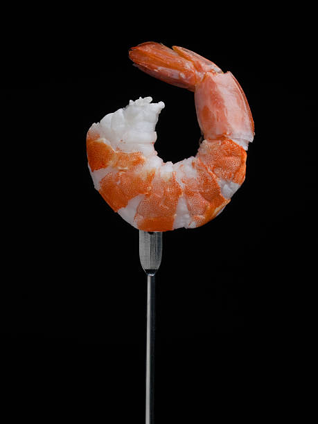 Shrimp Jumbo shrimp on a fondue fork shrimp cocktail stock pictures, royalty-free photos & images
