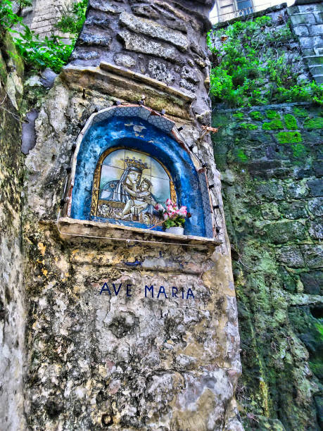 Shrine to the Blessed mother virgin  Mary  in Italy, Sorrento on the Amalfi Coast stock photo