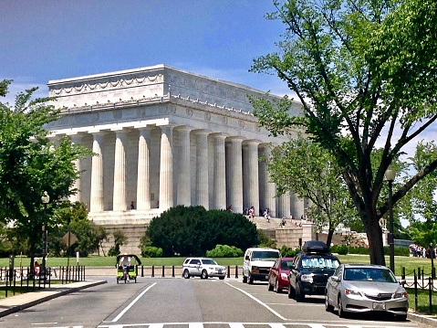 Side View And Gardens Of The Lincoln Memorial Stock Photo