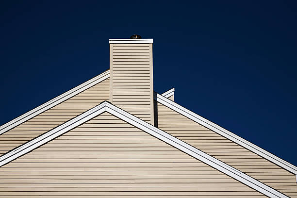 Side view of house horizontal stock photo