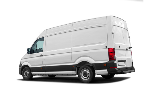 Side view of white van ready for branding , (with clipping path)