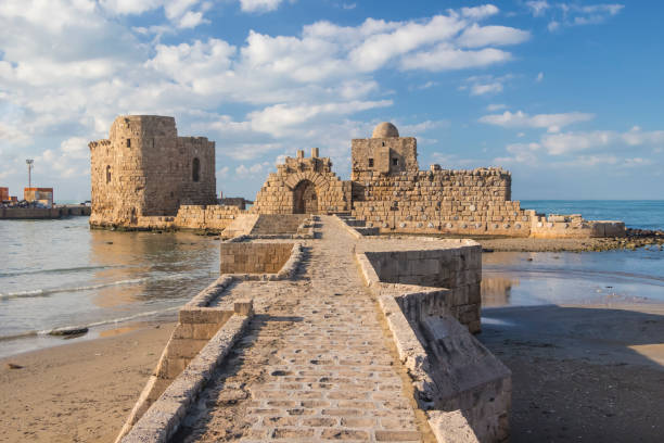 Sidon crusaders' sea castle. Sayda, Lebanon stock photo
