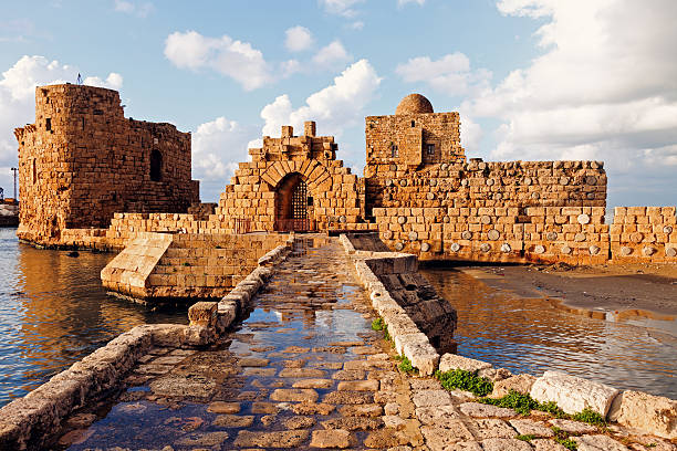 Sidon Sea Castle stock photo