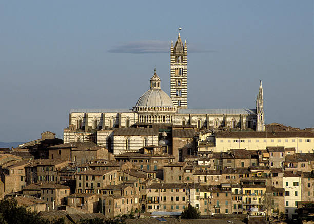 Sienna Skyline with Duomo and Bell Tower Tuscany Italy stock photo