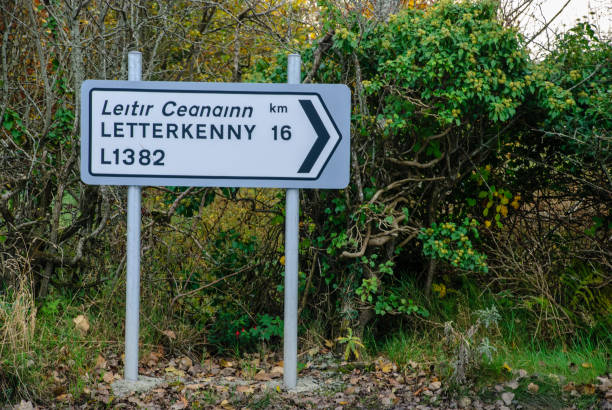 Sign for the Donegal town of Letterkenny, Ireland Sign for the Donegal town of Letterkenny, Ireland county donegal stock pictures, royalty-free photos & images