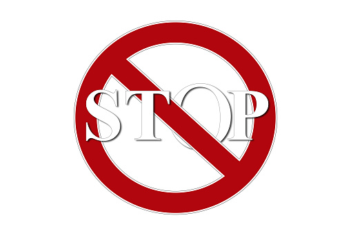 STOP sign icon for use everything isolated on white background. Have clipping path selection.