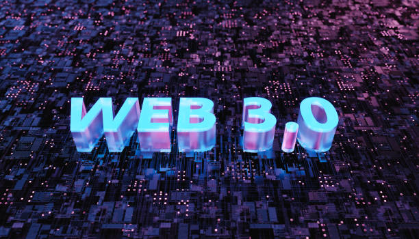 WEB 3.0 sign on a futuristic electronic board stock photo