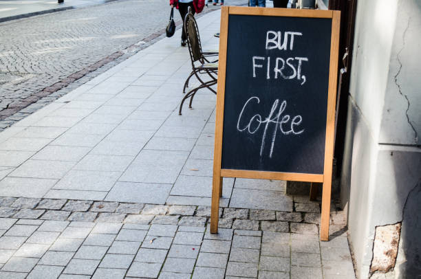 Sign outside a cafe (horizontal) stock photo