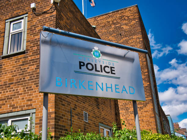 A sign outside the police station in Birkenhead - part of Merseyside Police. A sign outside the police station in Birkenhead - part of Merseyside Police. merseyside stock pictures, royalty-free photos & images