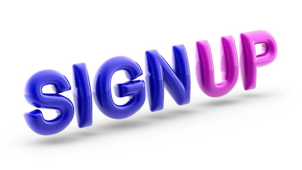 Sign up Sign Up in white background. 3D Illustration. signup stock pictures, royalty-free photos & images