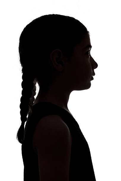 Silhouette of a girl Silhouette of a girl braided hair photos stock pictures, royalty-free photos & images